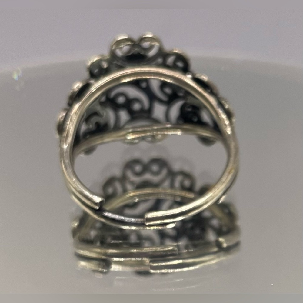 3 for $30 Beautiful Silver Tone Filigree Ring Size 8 - Picture 4 of 10